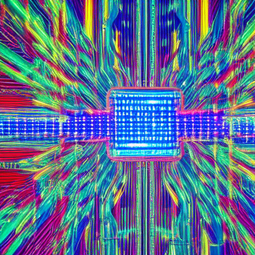 Glowing Metallic Robot Face in Neon-Lit Futuristic Scene