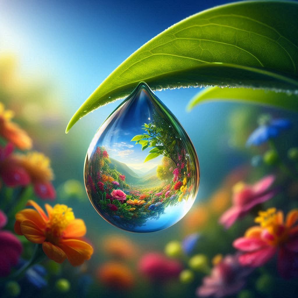 The magic of water in a raindrop