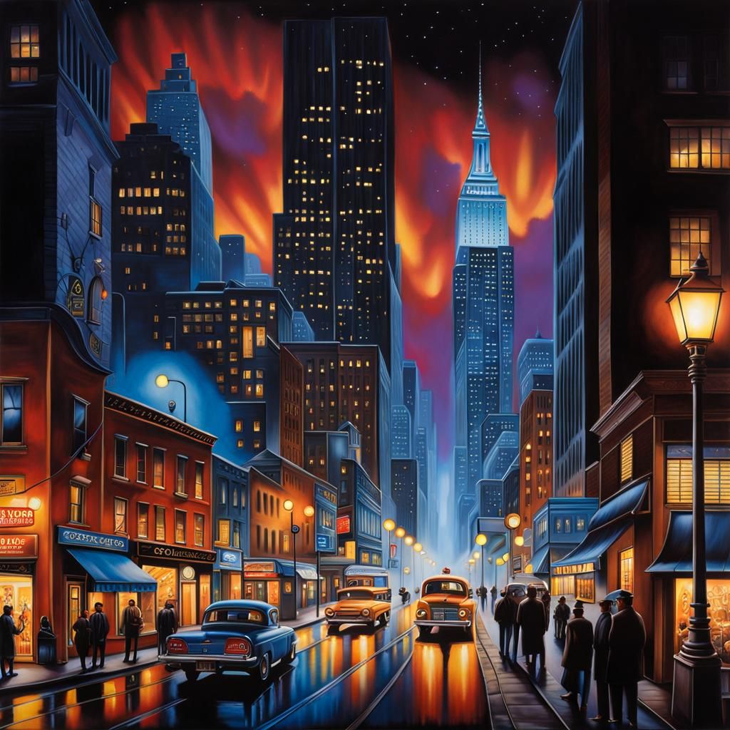 Nighttime Cityscape  by @Antinomy