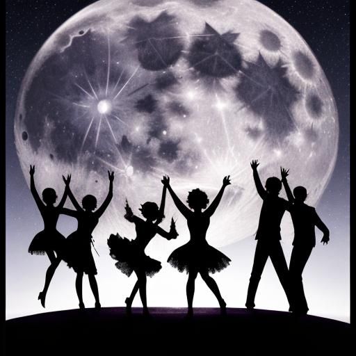 Silhouettes dancing in the moonlight - AI Generated Artwork - NightCafe ...