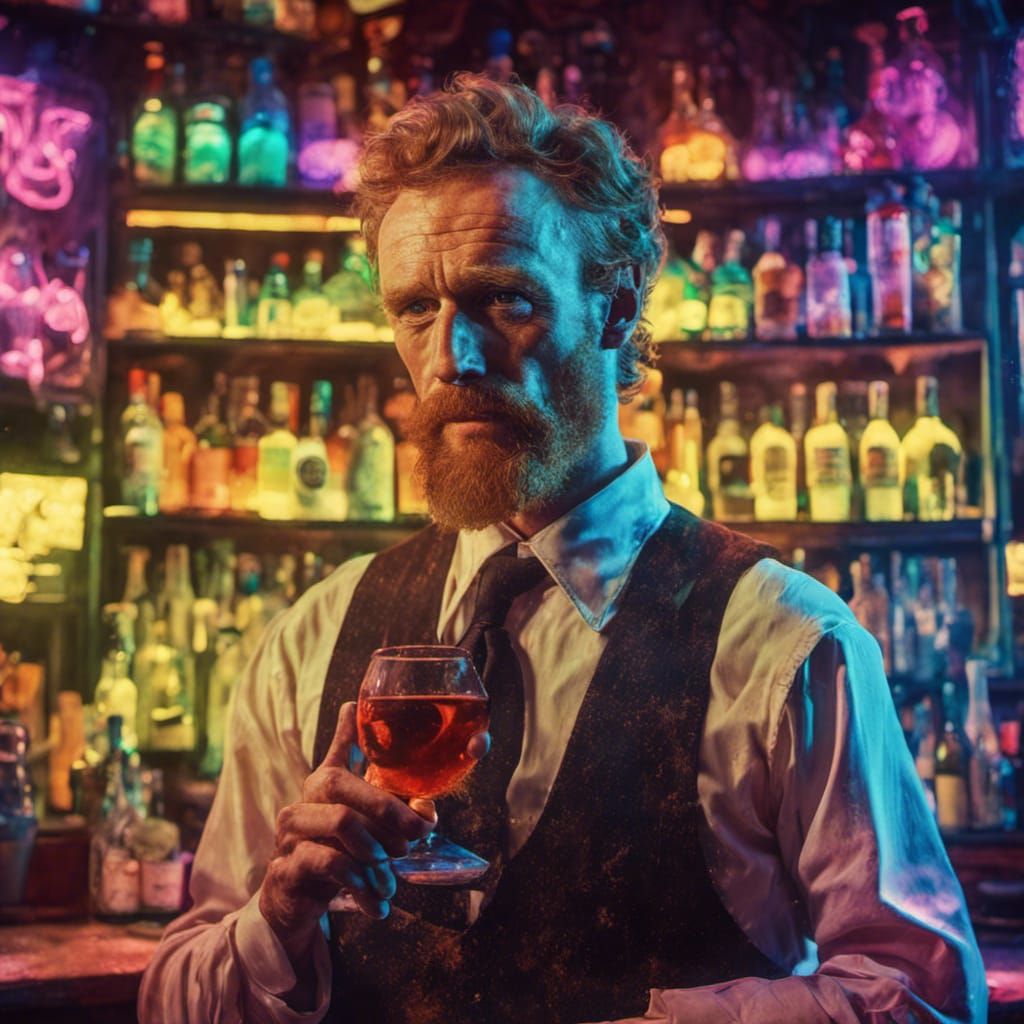 Vincent van Gogh as a bartender   by @Flemming