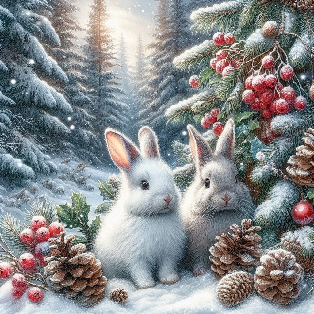 Forest Friends - December Rabbits - AI Generated Artwork - NightCafe ...