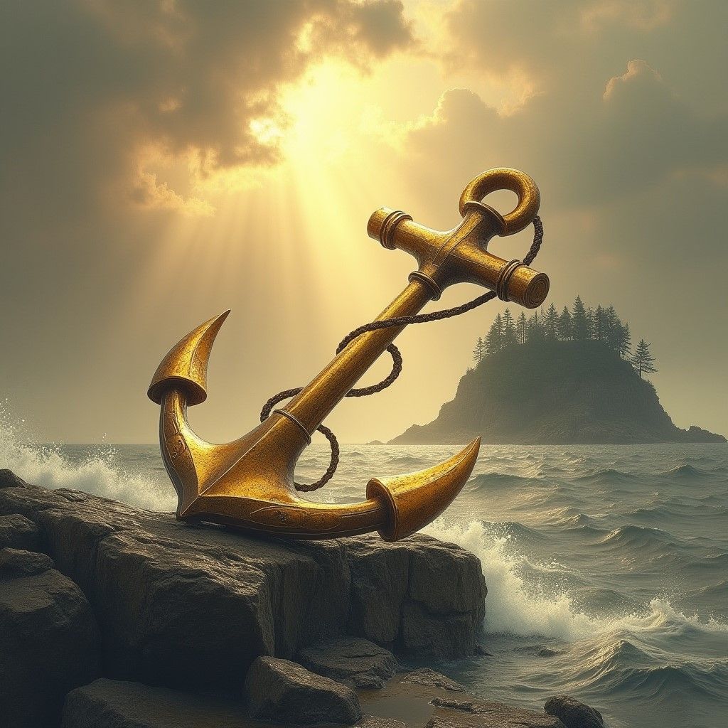 a majestic golden anchor