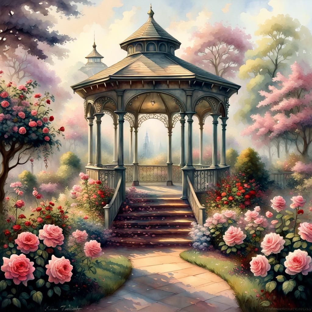 A rose garden - AI Generated Artwork - NightCafe Creator