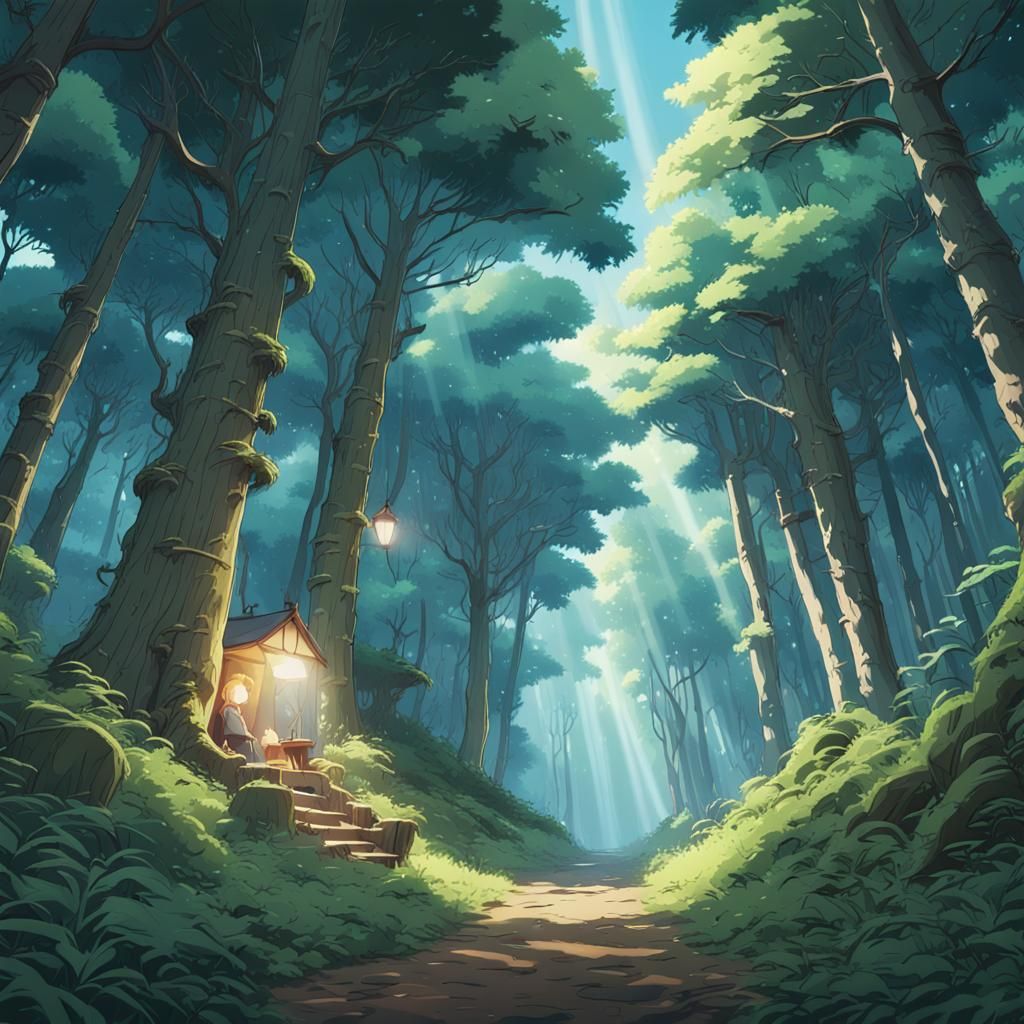 in a magical forest