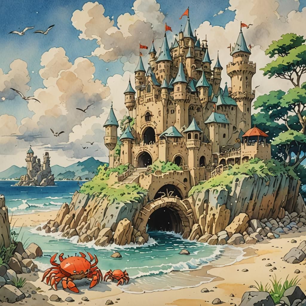Anime sand castle