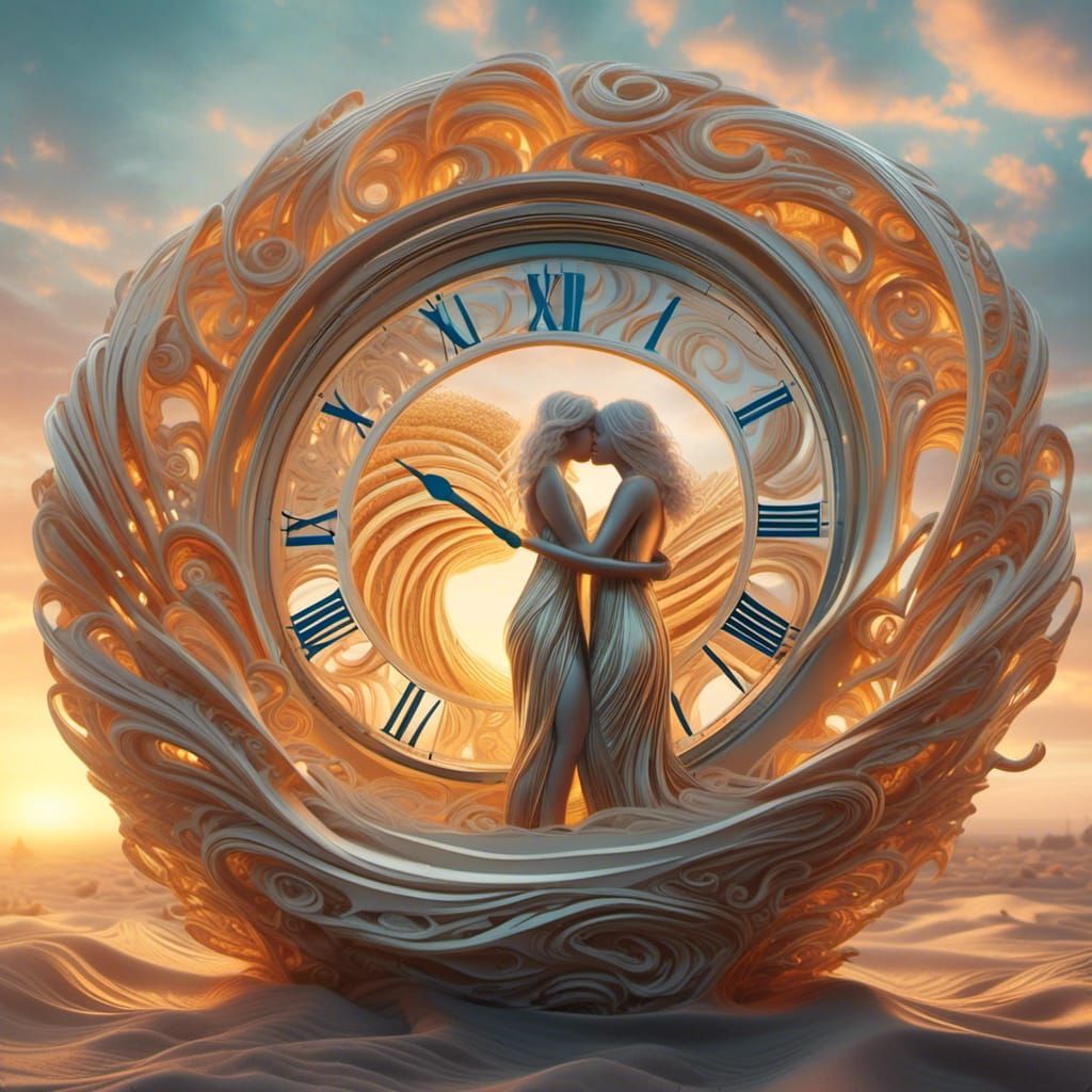 <lora:Bloomopolis:1.0> "beautifull clock made of two girls k...