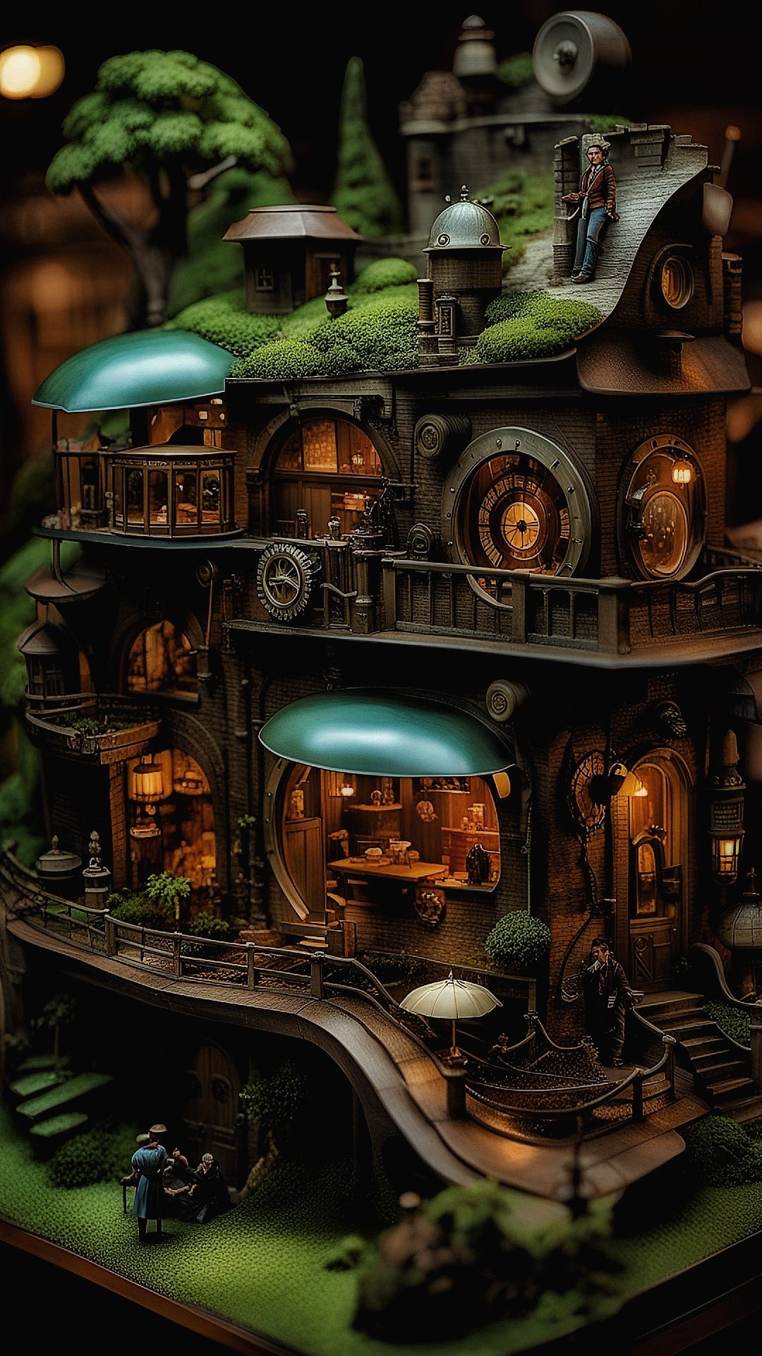SteamPunk Village Miniature Diorama