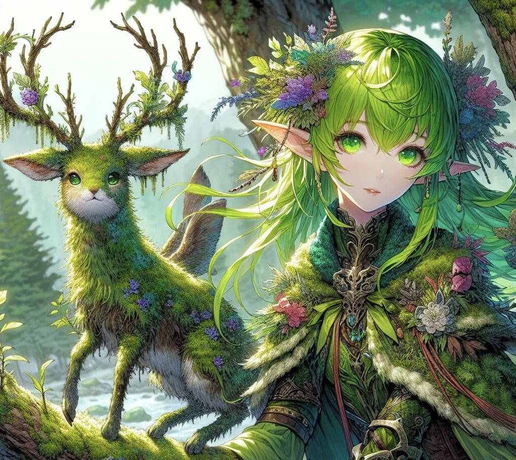 Dryad with Fantasy Forest Familiar