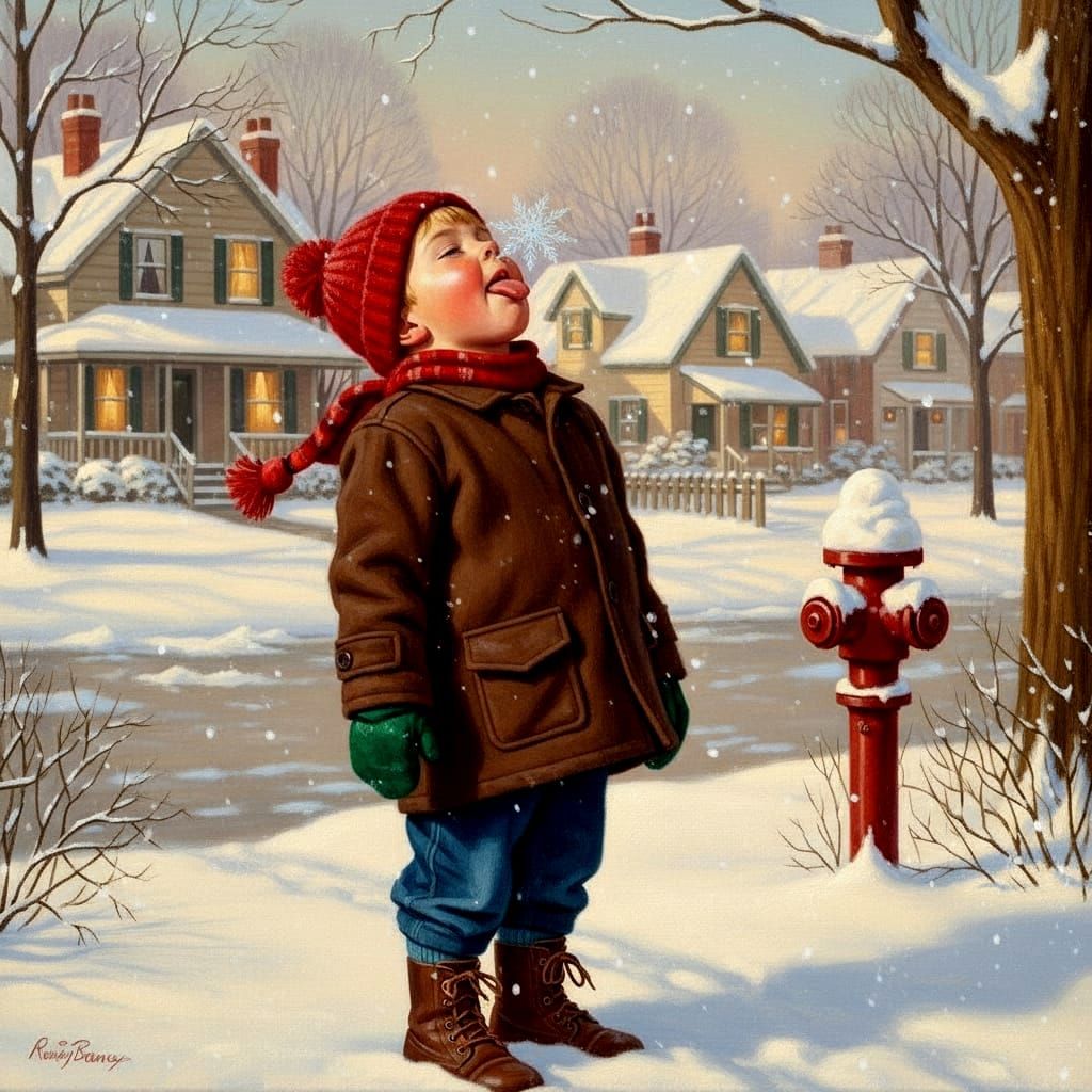 Eating Snowflakes.  by @a Nonny Mouse