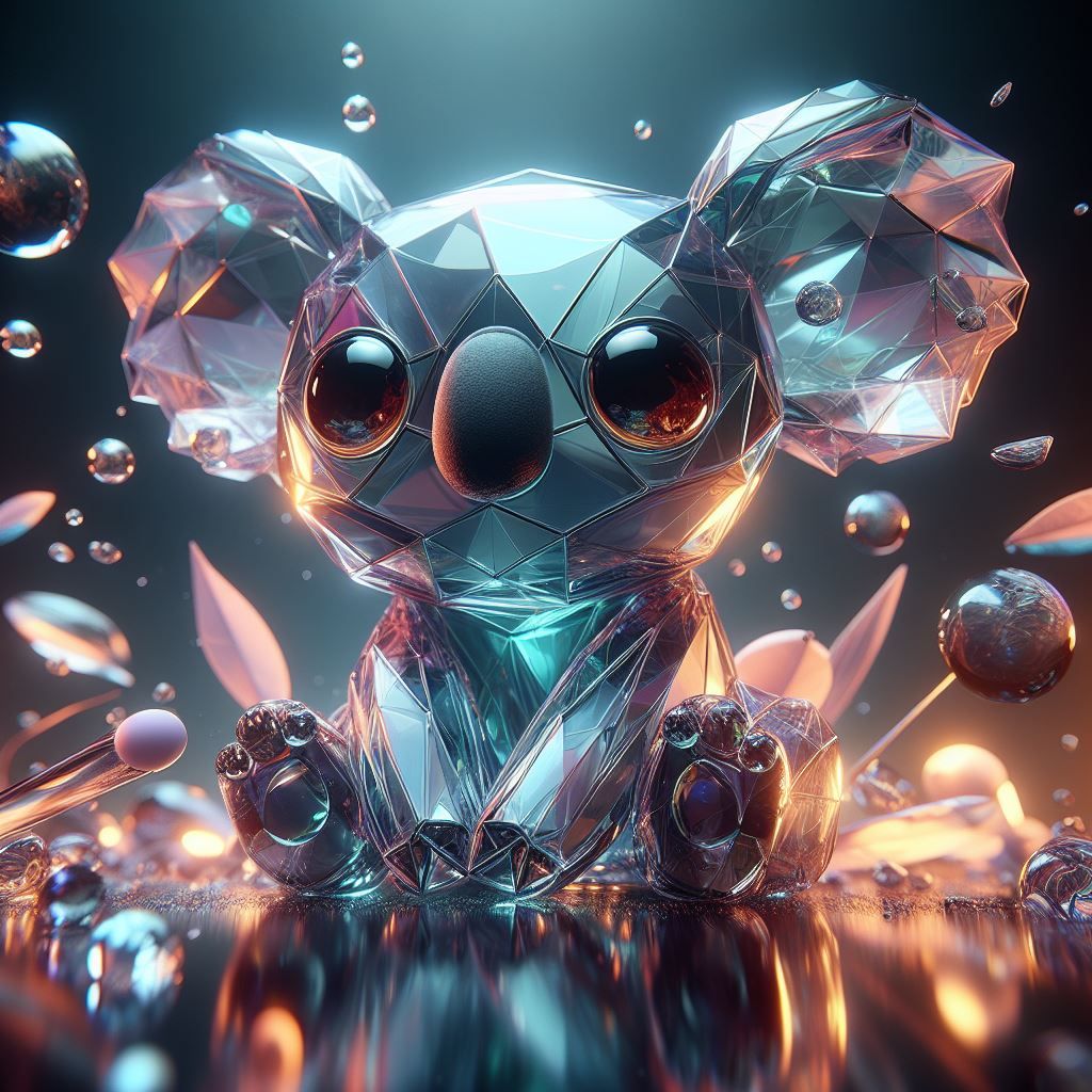 Glass origami Koala