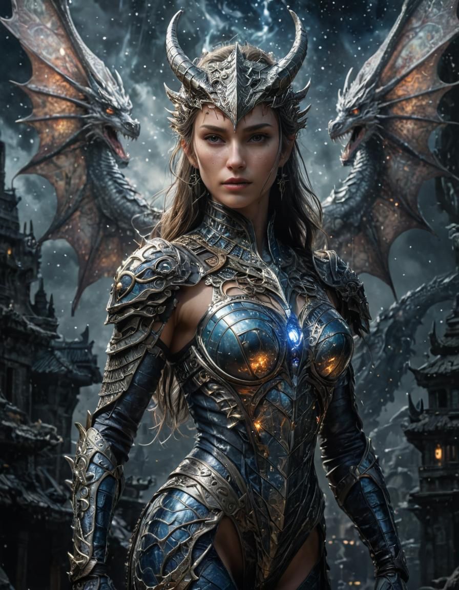 The dragon was in space, surrounded by energy and an aura fu...