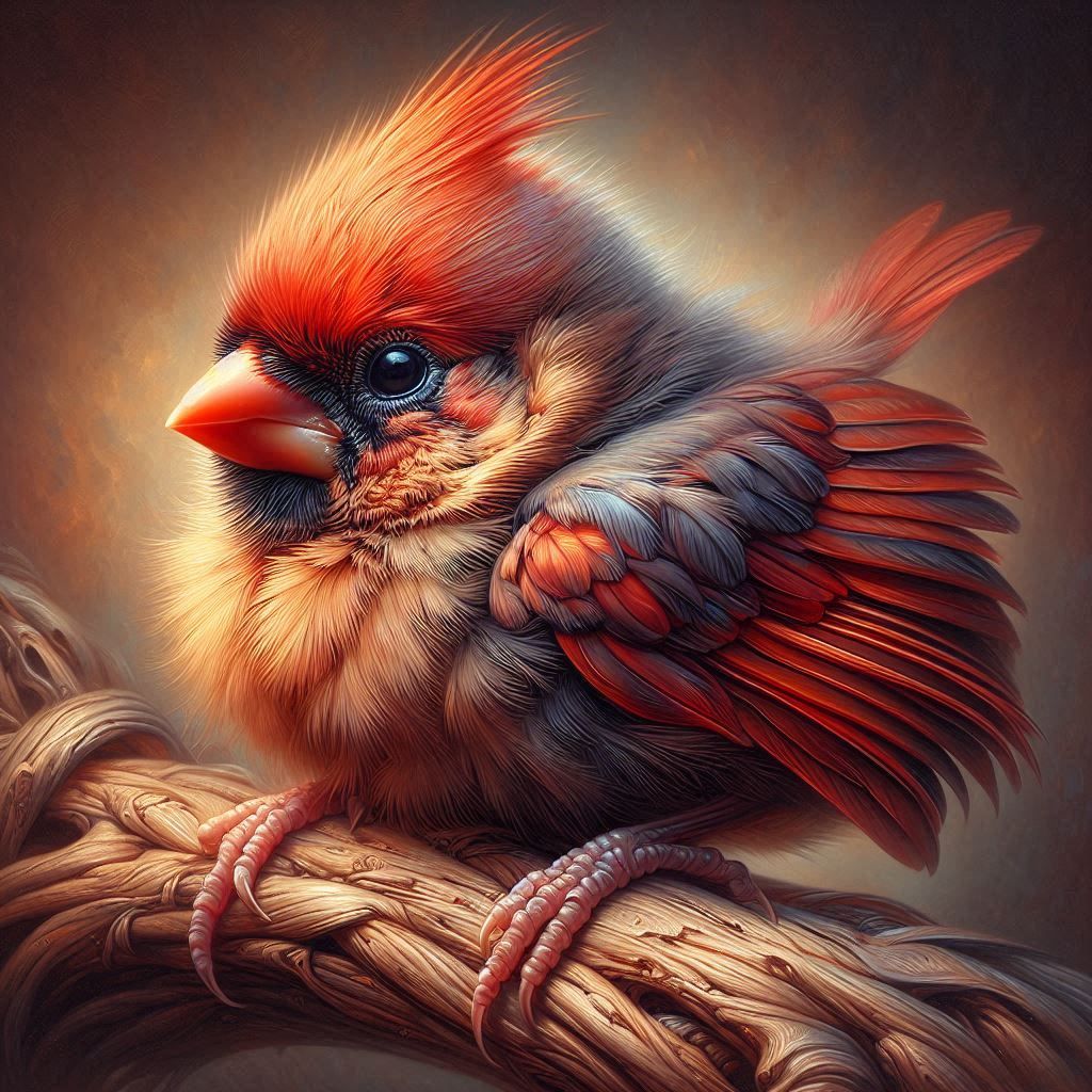 Cardinal Baby  by @Je Ne Regrette Rien