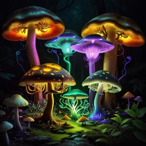 Mystical Cat in Enchanted Forest Concept Art