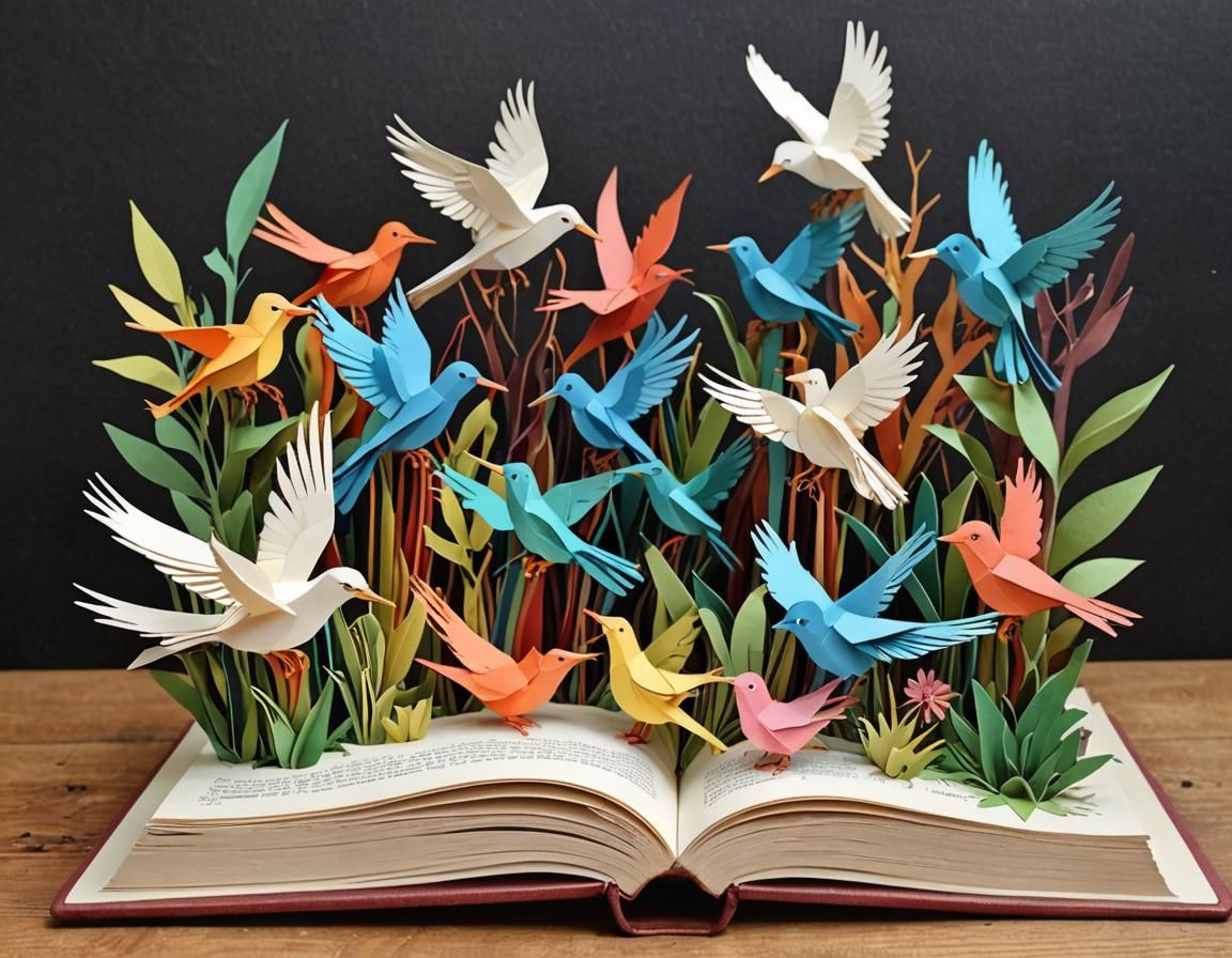 Pop up book birds