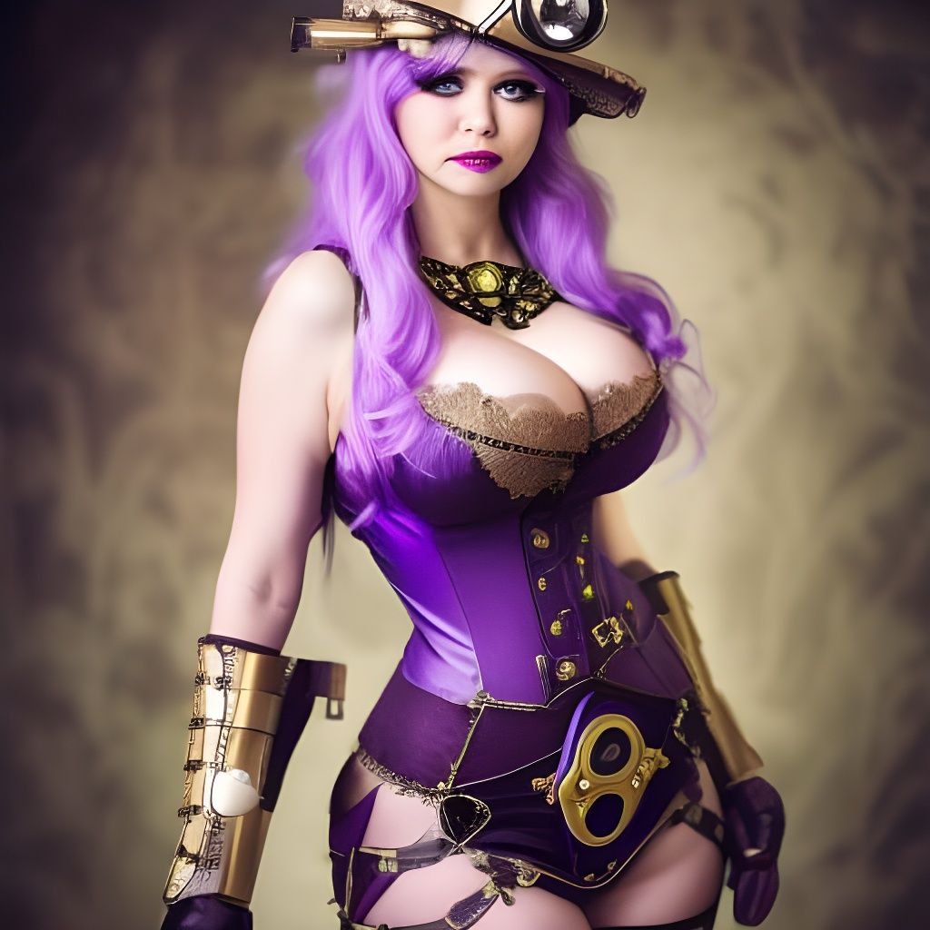 voluptuous ivy valentine as steampunk, gorgeous makup, exoti...