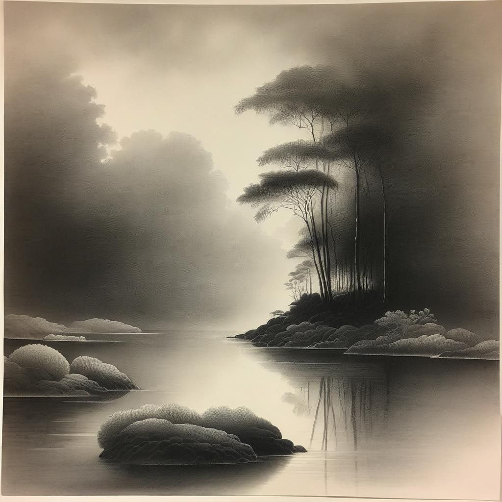 Graphite Drawing on Cotton Paper with Subtle Details