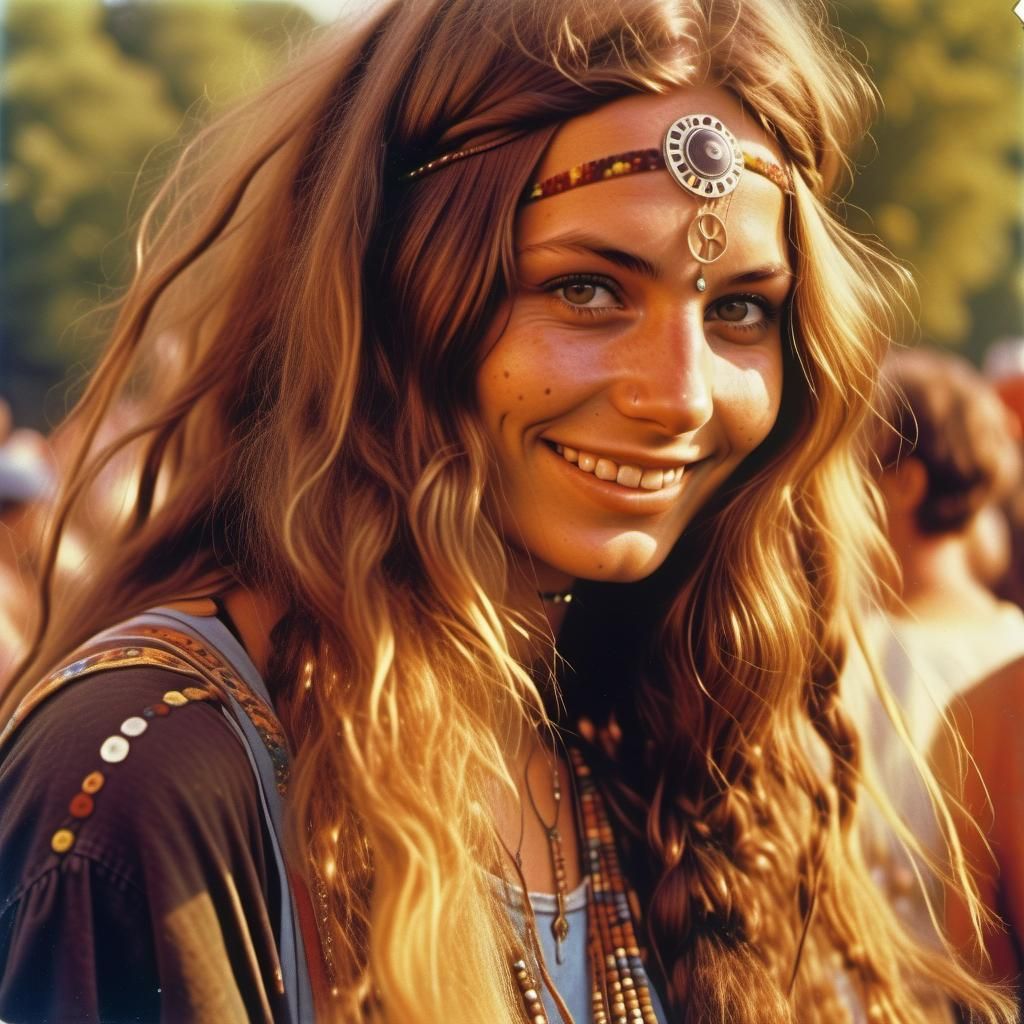  hippy at Woodstock festival in 1969