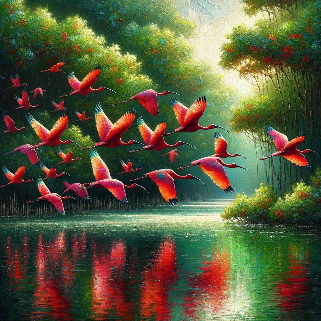 Scarlet Ibis - AI Generated Artwork - NightCafe Creator