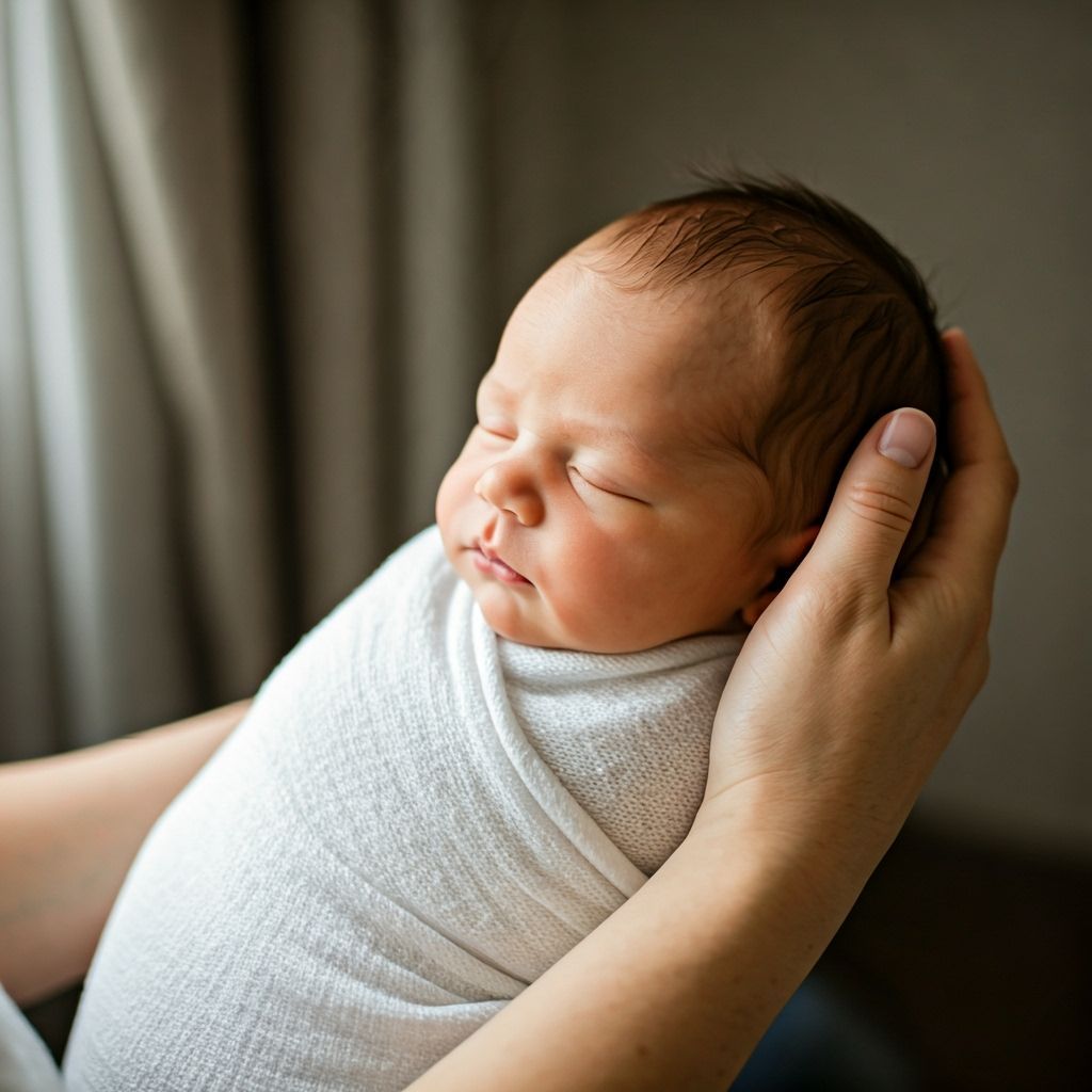 Newborn Baby Sleeping Peacefully in Mother's Arms