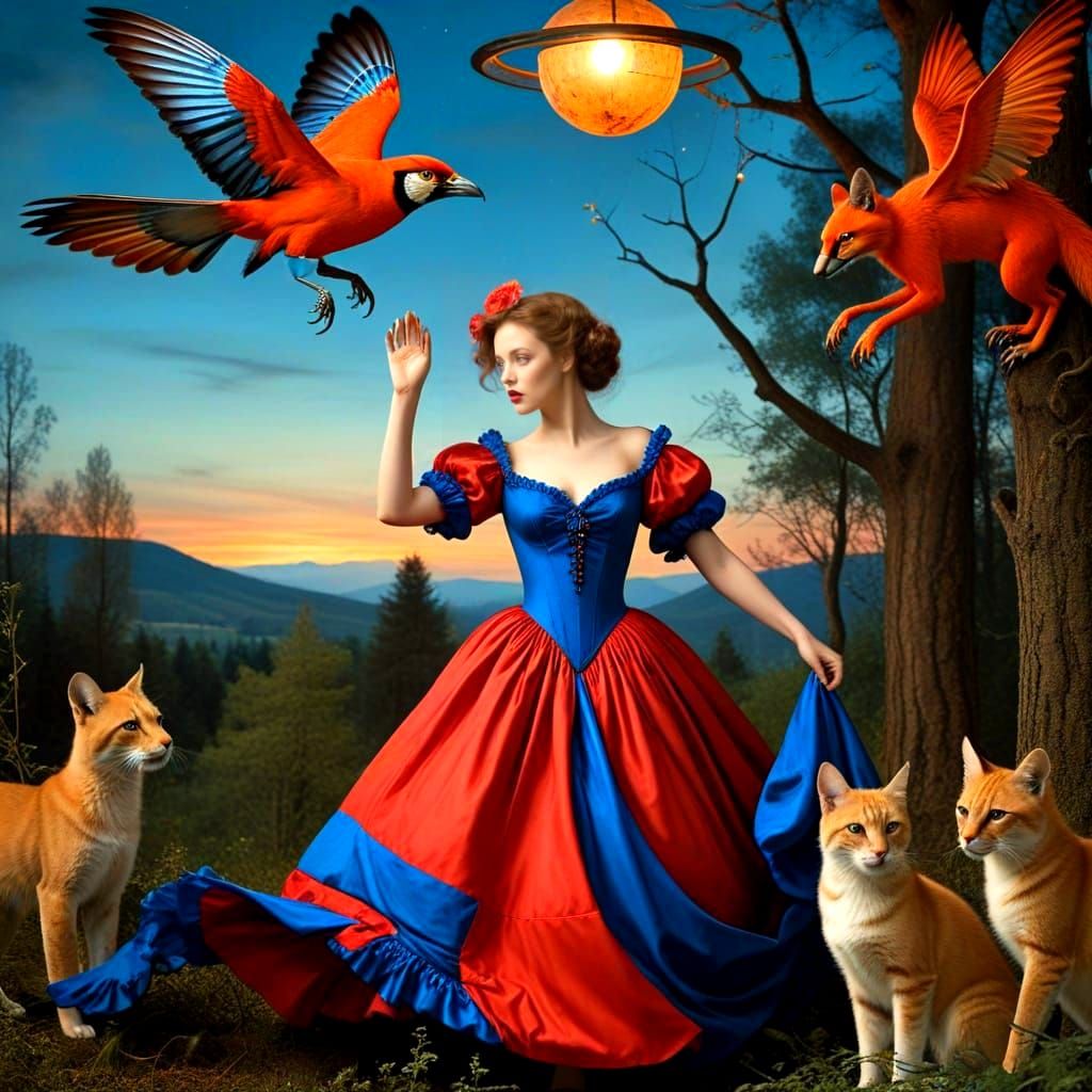 Ethereal Women in a Mysterious, Fantastical Forest