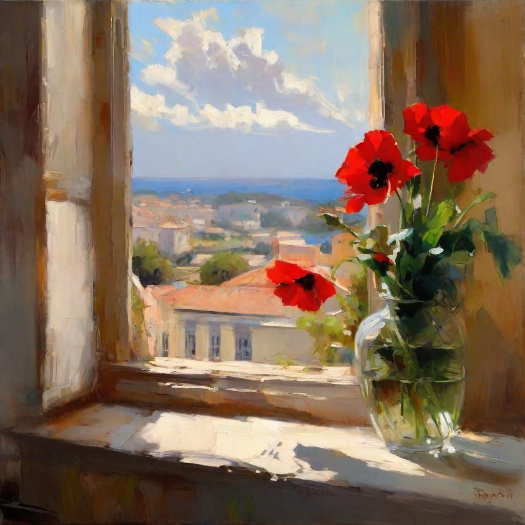 Vase of Poppies  by @Leeftail_Art