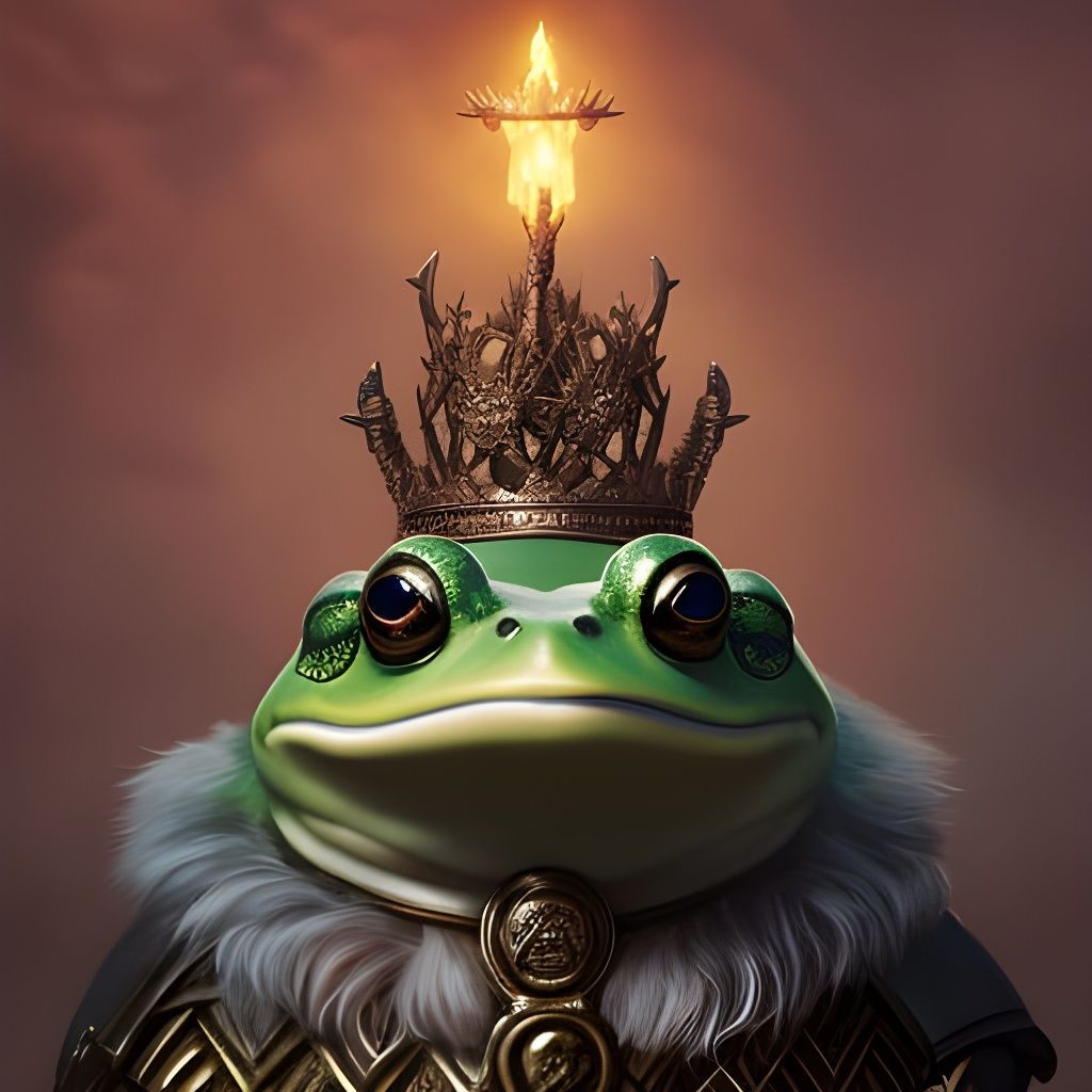 Frog king with the crown of knowledge  by @sam