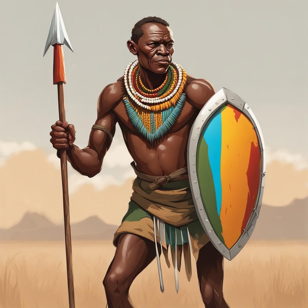 An African Bushman's Shield - AI Generated Artwork - NightCafe Creator