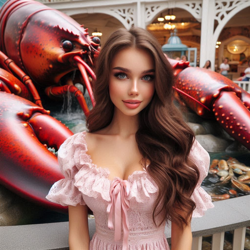 Girl and lobster
