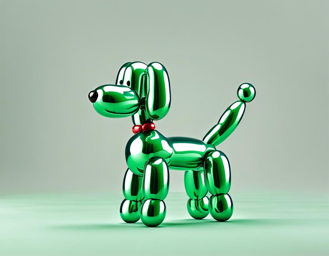 Simple Green Legless Transparent Balloon Dog