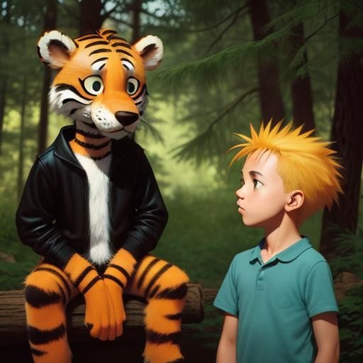 Calvin and Hobbes - AI Generated Artwork - NightCafe Creator