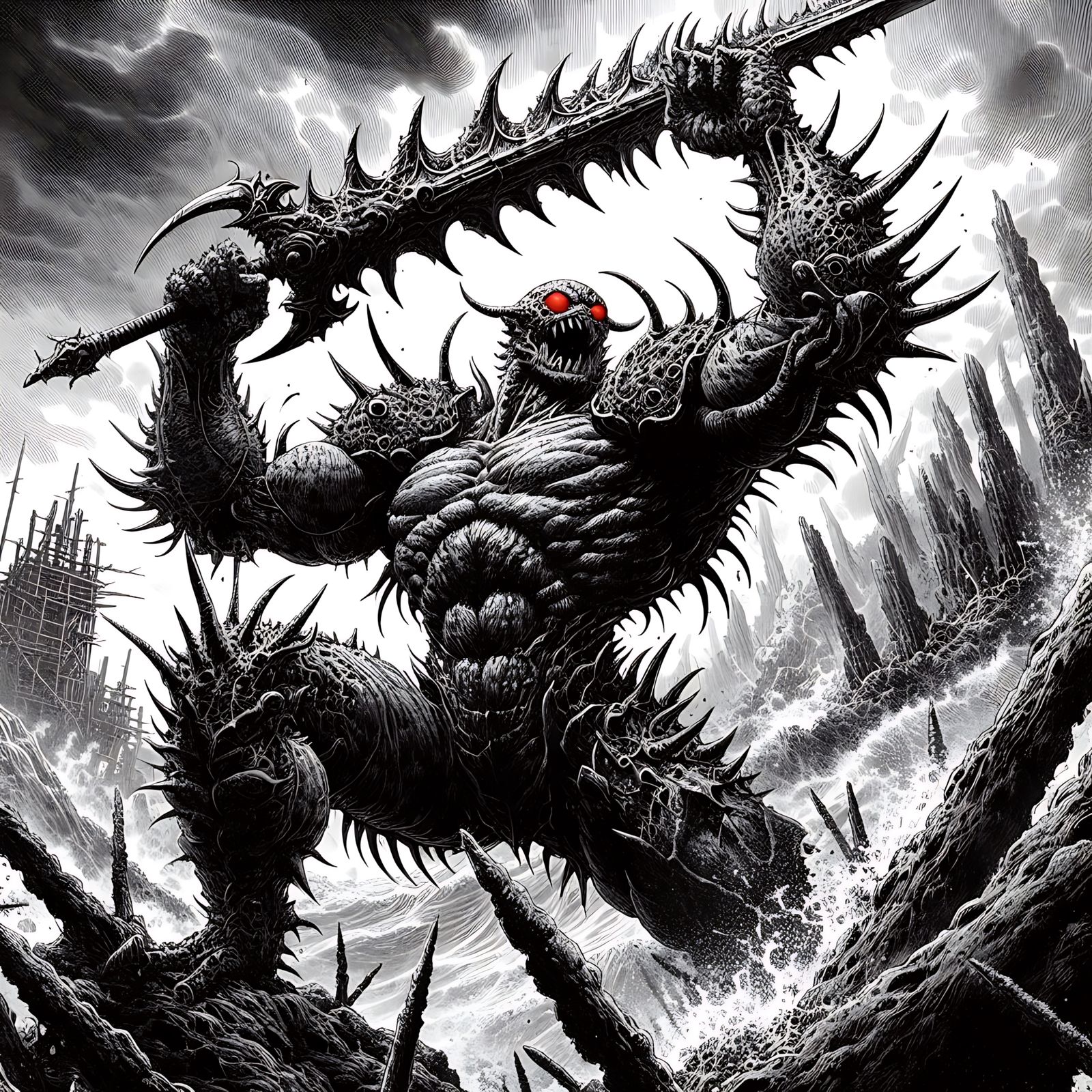 Grotesque Humanoid Crab Demon (Uploaded)