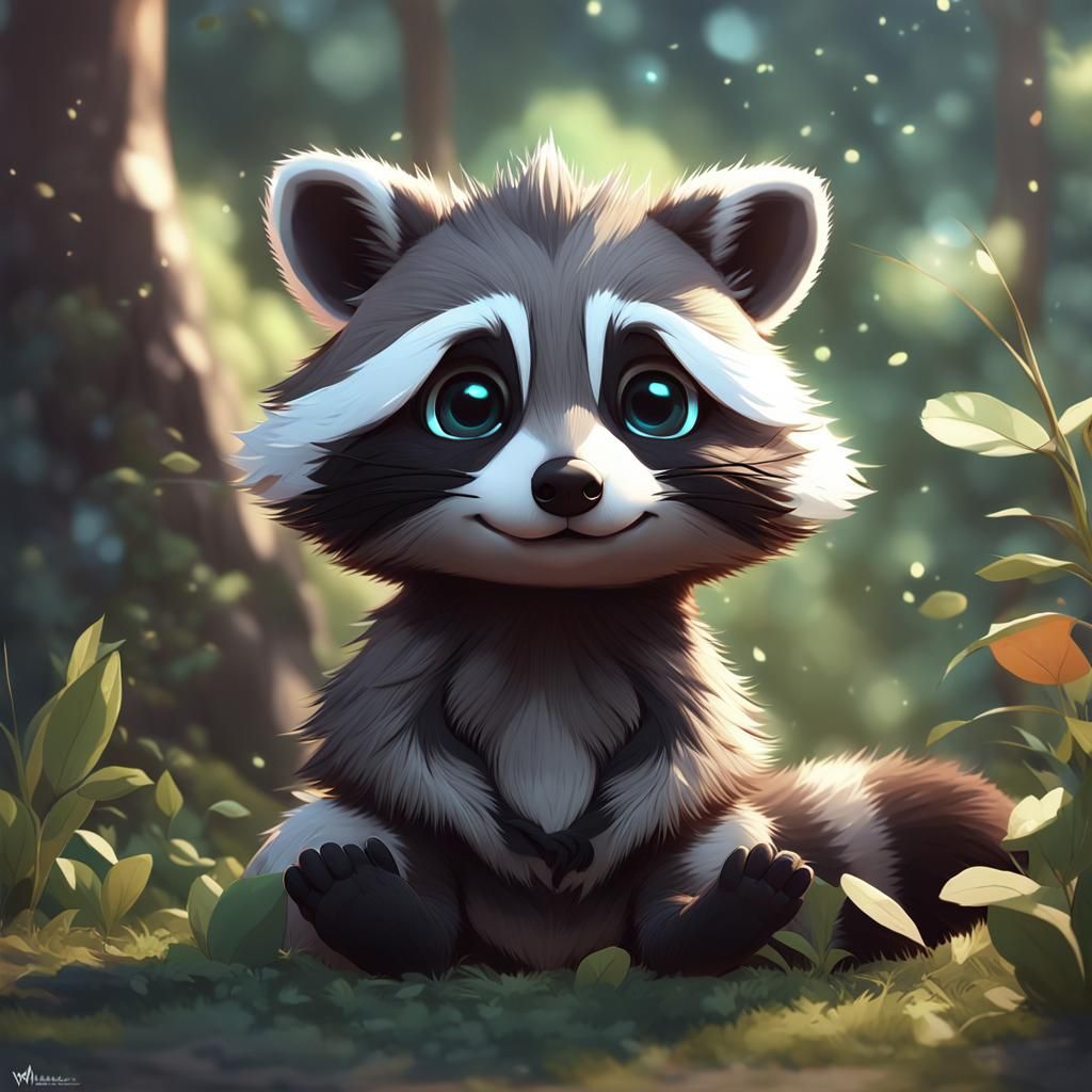 Cute little raccoon
