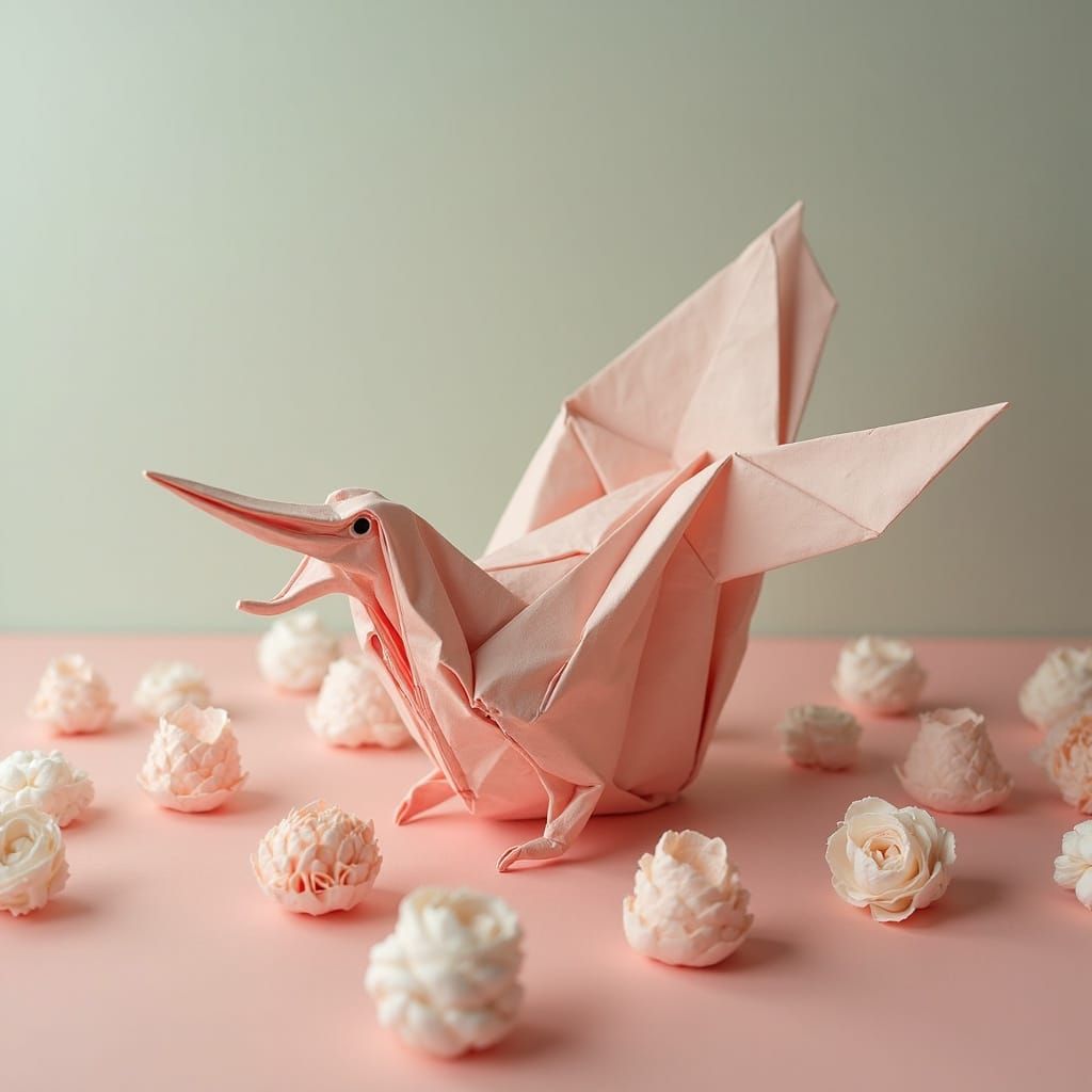 Origami Artistry in Whimsical Realism