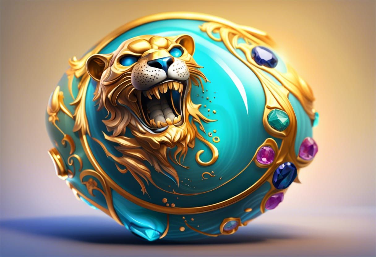 1/3, turquoise, Gem sapphire Jaguár-skull, golden-halo!!!!