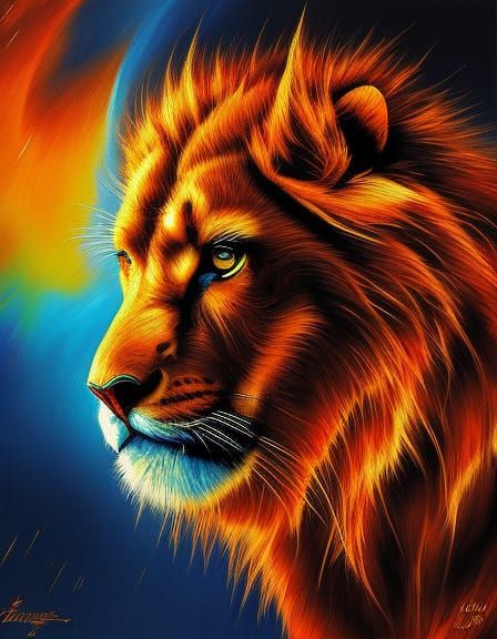 Ember Lion - AI Generated Artwork - NightCafe Creator