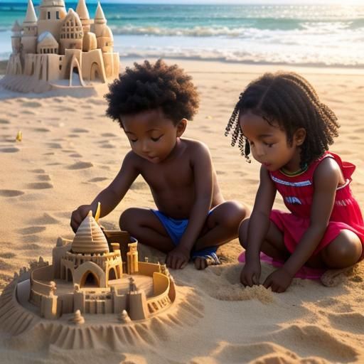 european, african and asian children