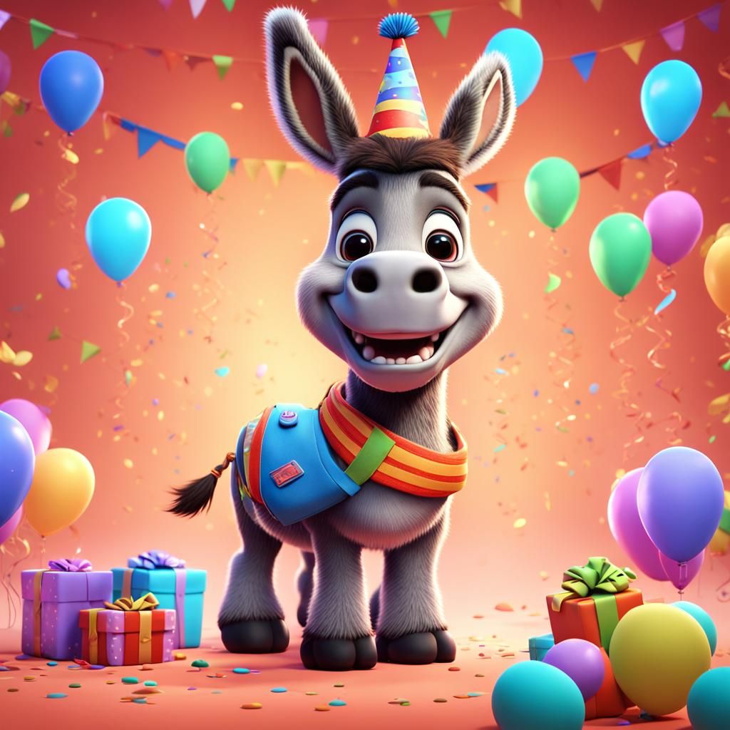 A happy birthday donkey
