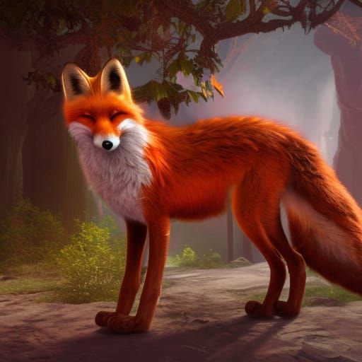 Fox in woods - AI Generated Artwork - NightCafe Creator