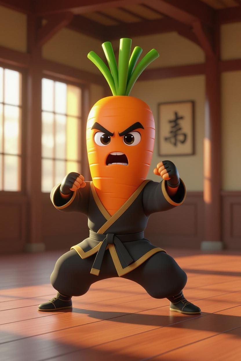 Miniature carrot kungfu master