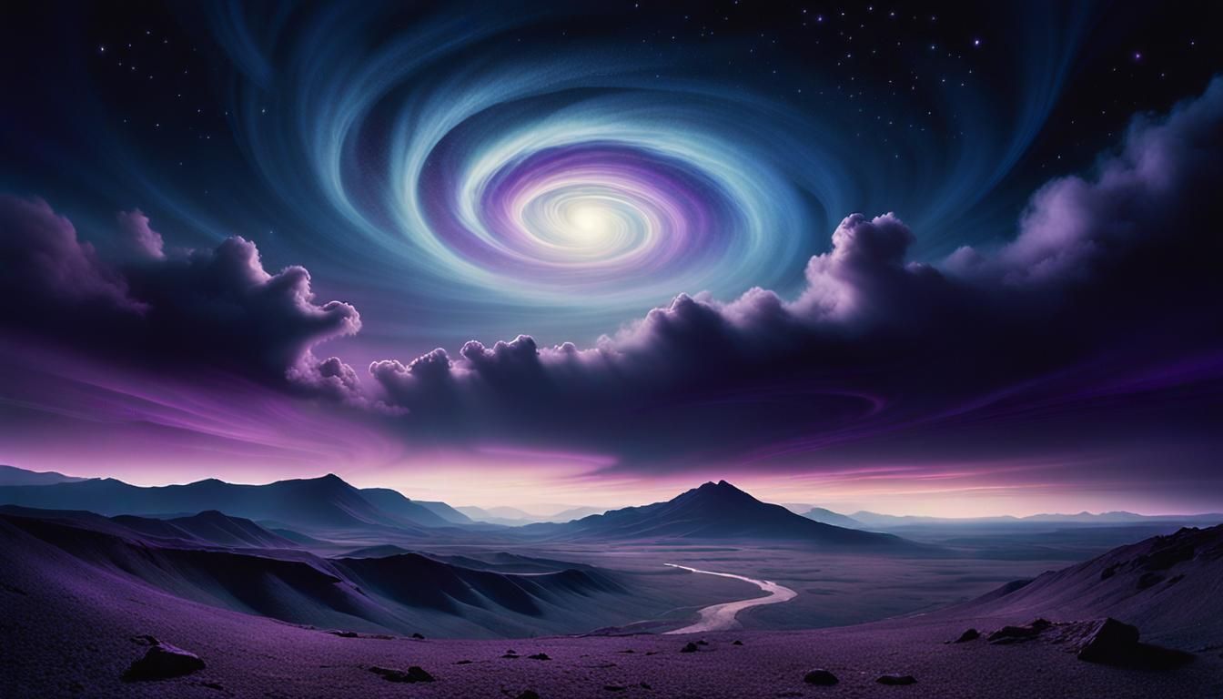 Ethereal Star Illuminates Surreal Landscape