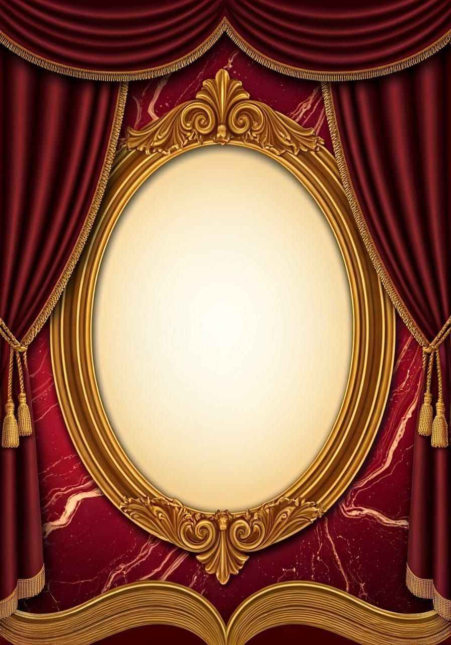 Elegant Baroque Portrait in Luxurious Gold and Cream