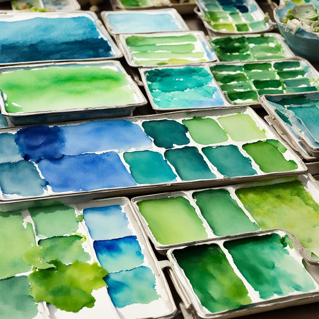 watercolor palettes AI Generated Artwork NightCafe Creator