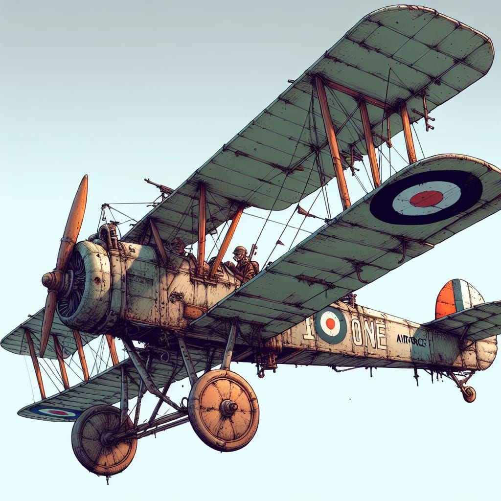 Old world War one sopwith camel beat up looking with airforc...