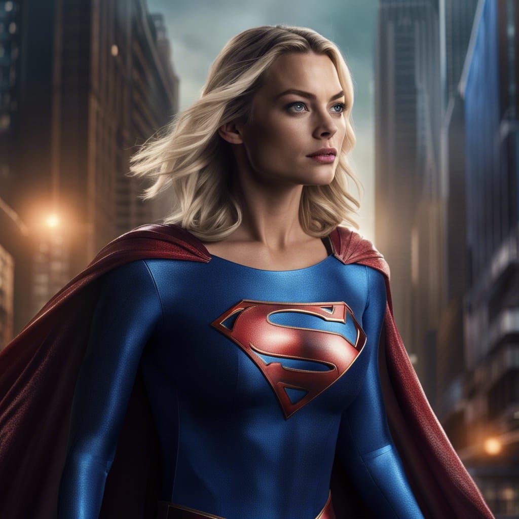 Margot Robbie is supergirl - AI Generated Artwork - NightCafe Creator