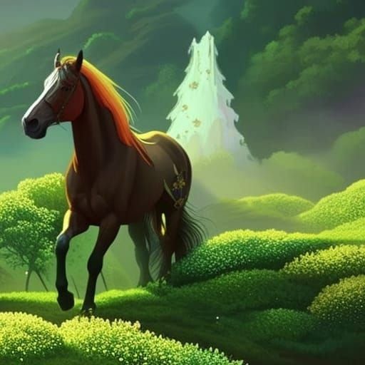 horse running away from ...