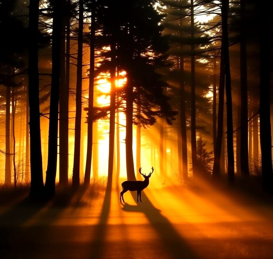 Last light in the woods  by @Andy