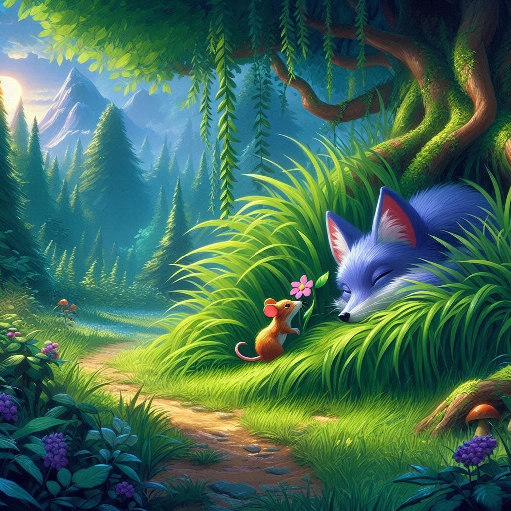 The Blue Fox and the Mouse