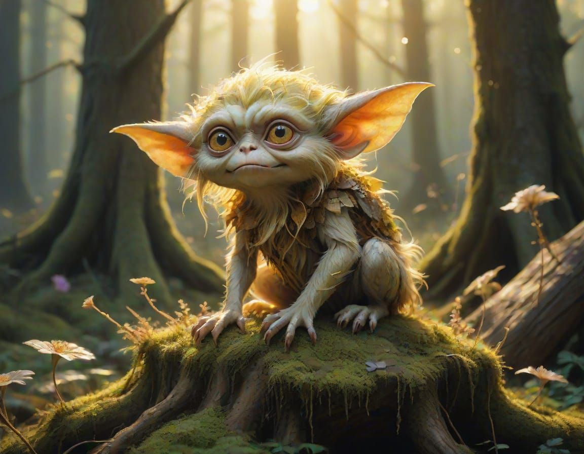Whimsical Gremlin in Enchanted Forest