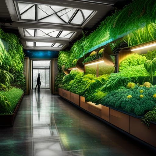 An image of a hydroponic farm inside of a grocery store with...